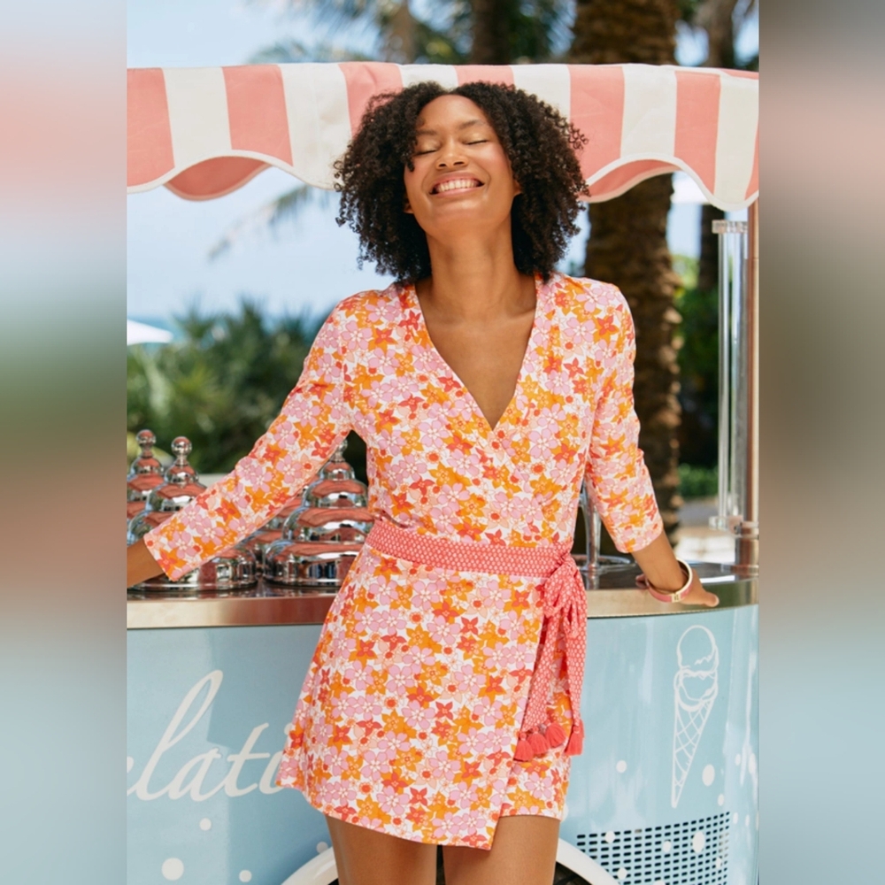 Cabana Life Surfside Beach Wrap Romper SPF Size Small